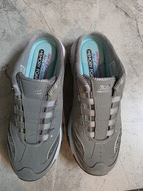 Skechers Women's Gray Slip-On Sneakers with Memory Foam